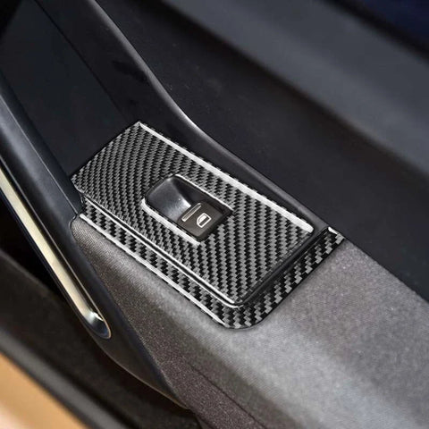 Beetle 2012-2019 Carbon Fiber Auto Window Switch Buttons Cover Trim Fit