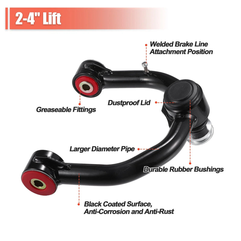Toyota Tacoma (1996-2003) Black Red Car Front Upper Control Arms