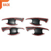 Toyota Hilux Matte Black Red 4 Door Handle Insert Bowl Cup Trim (15-22)