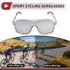 Motorcycle Silver Tone Lens Gray Frame Tri-Acetyl Cellulos PC Goggles