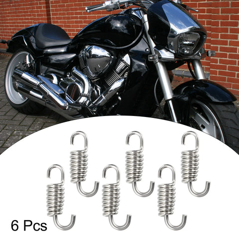 Universal Silver Tone 6 x 43mm 1.69" Motorcycle Muffler Exhaust Pipe Springs