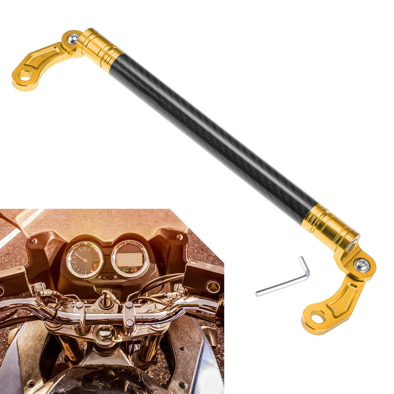 Motorcycle Handle Bar Extender Bracket 300mm Center Hole Gold Tone Black