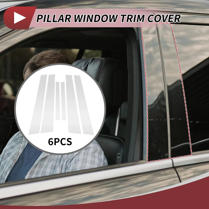 Nissan Maxima (2004-2008) Silver Tone 6 Pcs Door Pillar Window Trim