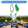2 x Motorcycle Rear View Mirrors, Prismatic Shape Handlebar, Green