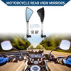 Motorcycle M8/M10 Rear View Mirrors Triangle Shape Black Silver Tone