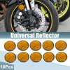 10 x Motorcycle Round Safety Spoke Reflective Self Adhesive Reflector Orange