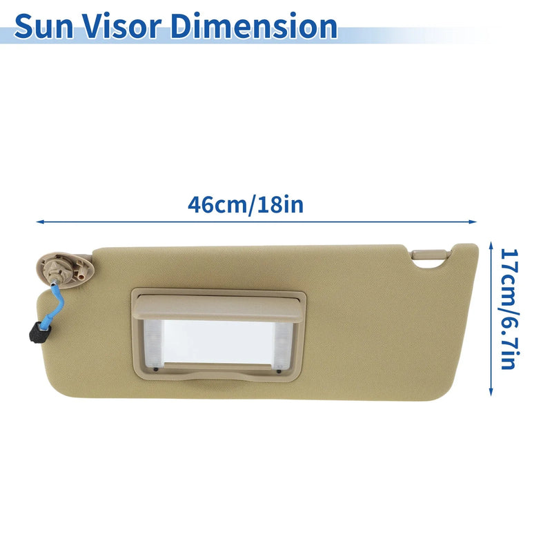 Honda Pilot Beige Left Driver Side Sun Visor (2009-2015)