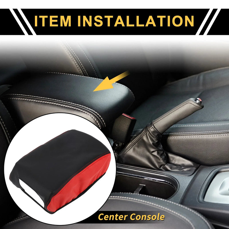 Jeep Wrangler JK (2011-2017) Black Red Center Console Lid Armrest Cover
