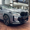 BMW X6 G06 3 x Gloss Black Front Bumper Spoiler Lip Kit (2023-2024)