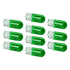 Car 10PC Green T10 Wedge 5W 158 194 Halogen Interior Light Bulbs