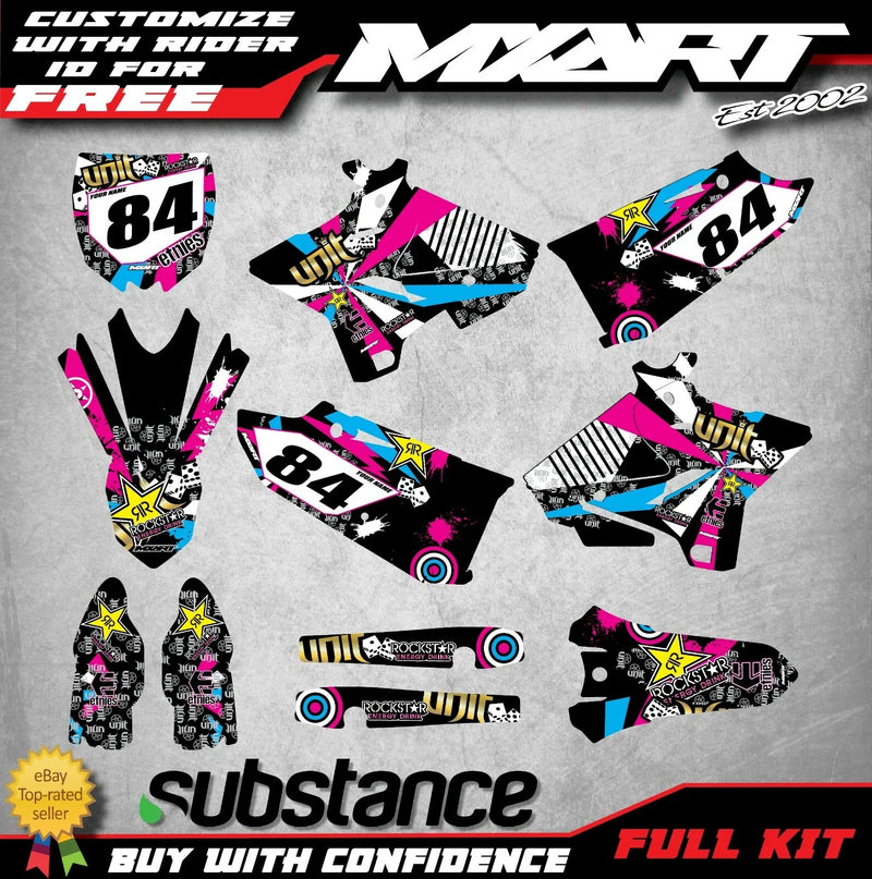 Yamaha YZ 125 (2015-2021) - RUSH Style Stickers Full Custom Decal Kit