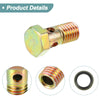 2 x Set M10x1.5 26mm Length Motorcycle 3 Hole Hollow Bolt Screw with Washer