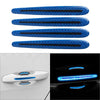 4 x Universal Car Door Handle Reflective Stickers - Scratch Protection Blue