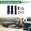 Motorcycle Black Blue Square 7/8" 22mm Hand Grips Cover