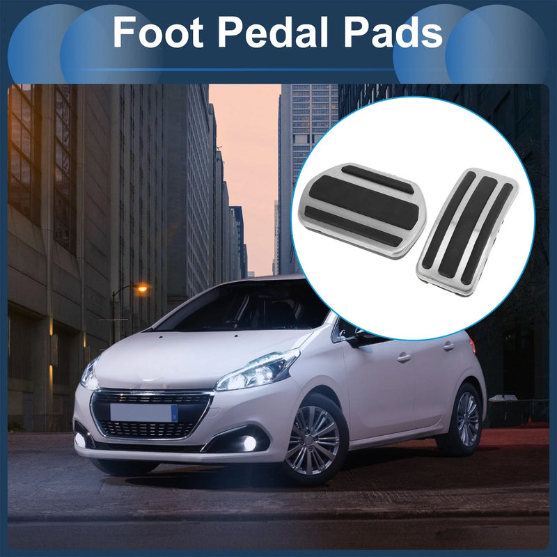Peugeot 208 (2013-2018) Silver Tone Automatic Footrest Pedals Cover Set