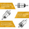 Motorcycle 6.4mm 1/4" Dia Hose Petrol Oil Fuel Filter Cleaner Silver Tone