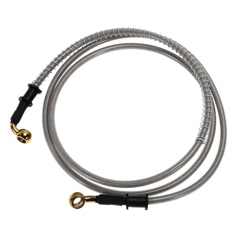 Make Model 170cm Motorcycle Brake Clutch Oil Hose Line Silver Tone