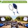 Motorcycle M8/M10 Rear View Mirror Polygonal Aluminum Alloy Black Blue