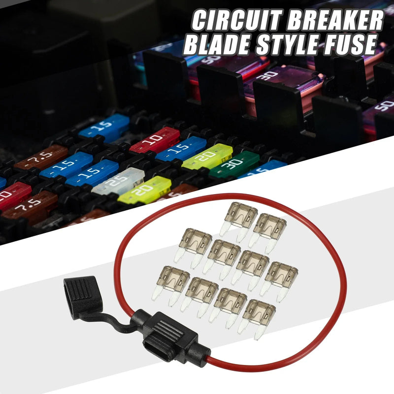 Car 7.5A Mini Blade Style Fuse Set with 16 AWG Holder