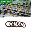 Rotary Shaft Seal FKM Rubber Oil Seal 50x58x5.5mm Brown 5 Pcs