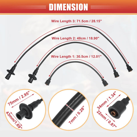 VW Beetle Karmann 5 x Spark Plug Wire Ignition Coil Cables (2000-2005)