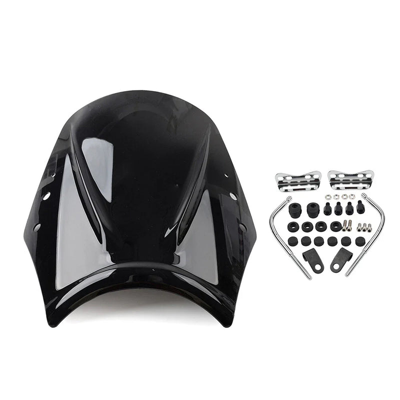 Universal Motorcycle Black Windshield Deflector (Fits Most Models)