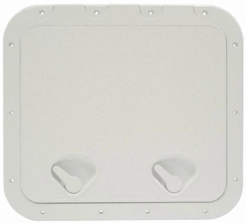 Caravan RV Access Hatch 517mm x 463mm 2 Recessed Handles Nuova Rade White