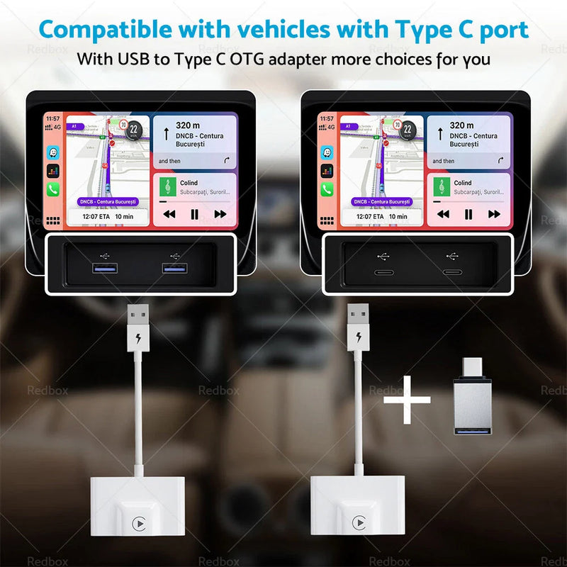 iPhone Apple CarPlay Dongle Wired & Wireless CarPlay Adapter