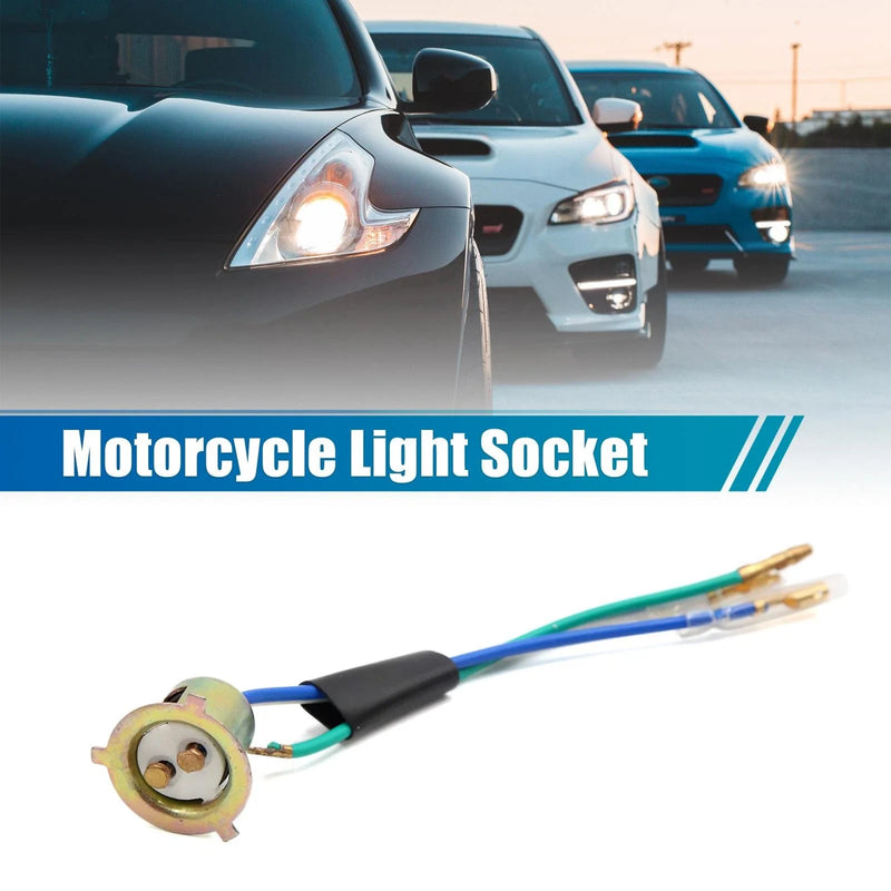 Motorcycle Scooter 3 Wires Harness Headlight Bulb Sockets Connector