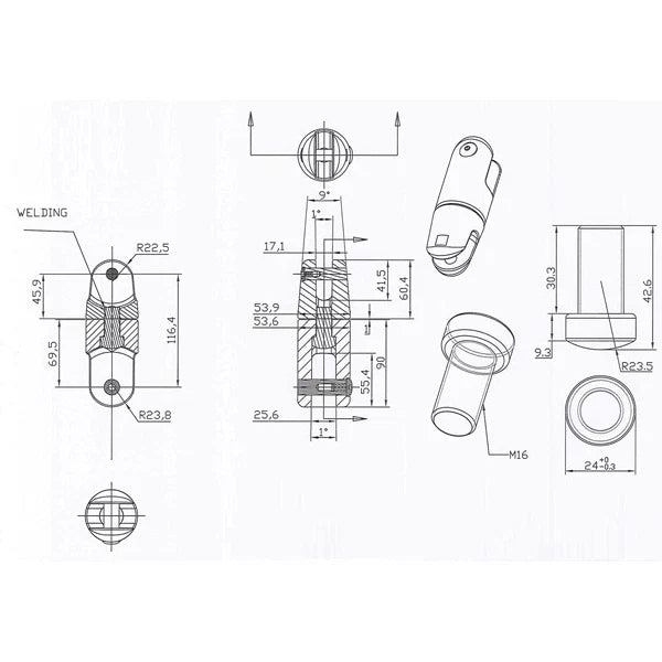 Anchor Swivel Stainless Steel 361 Grade 13mm-16 Chain 1750kg SWL