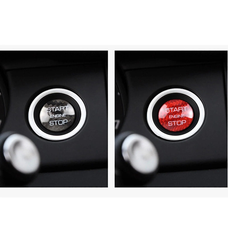 LR Range Rover Discovery Red Carbon Fiber Engine Start Button Cap (2014-2018)