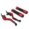 Suzuki GSXR150 Red Extendable Brake Clutch Levers & Grips (2017-2023)