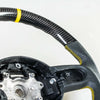 Mini R55 R56 R57 R60 R61 Carbon Leather Yellow Steering Wheel (2006-2016)