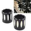 Harley Touring Softail Black CNC Front Axle Nut Covers