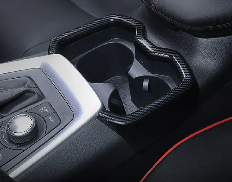 Toyota RAV4 Carbon Fiber Inner Water Cup Holder Frame Cover Trim (2019–2023)