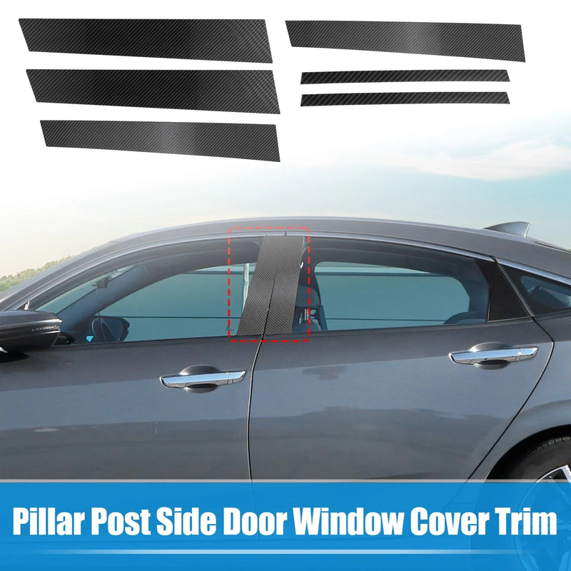 Honda Civic Sedan 6 Pcs Black Pillar Post Window Covers (2006-2011)