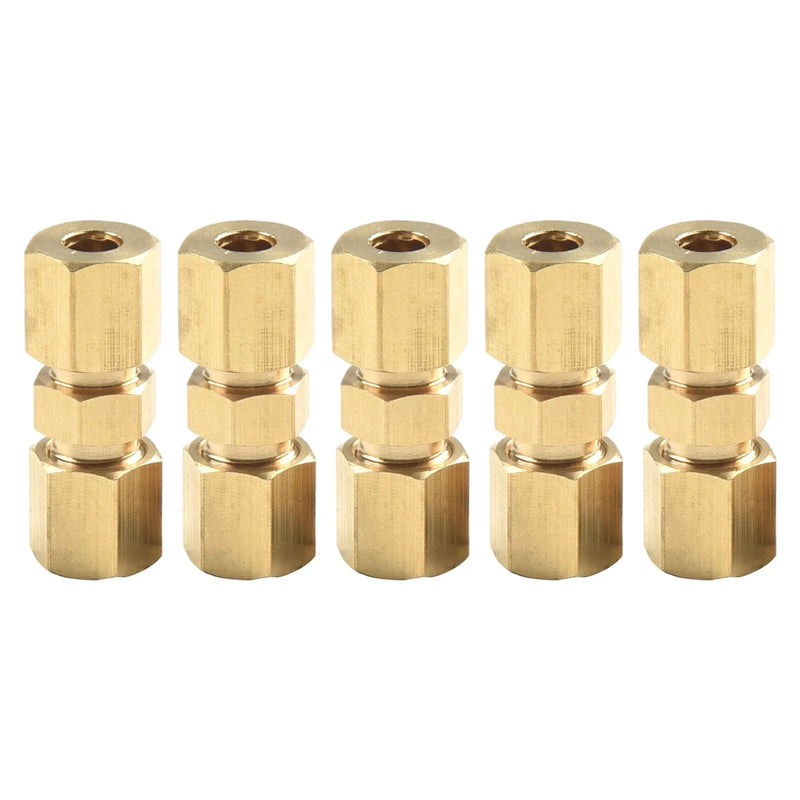 Vehicle 3/16 Inch Brass Inverted Flare Union Compression Fitting, 5 x Set