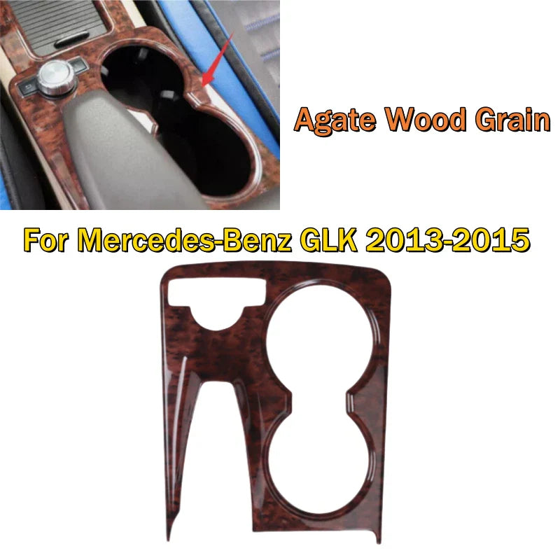 Mercedes-Benz GLK Agate Wood Grain Cup Holder Panel Cover (2013–2015)