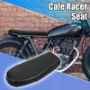 Motorcycle 1 x Set Vintage Cafe Racer Seat Retro Cushion PU Leather Black
