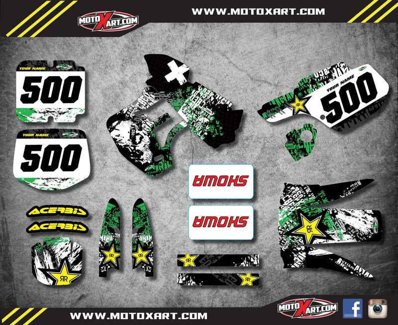 Kawasaki KX 500 (1989-2004) - GRAFFITI Style Stickers Custom Graphic Kit