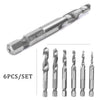 Metric Countersink & Deburr Tools 6pc HSS Drill Tap Set M3-M10