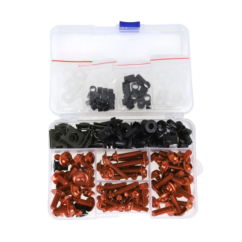 Kawasaki Yamaha Windshield Bolts Stainless Steel Rubber Orange