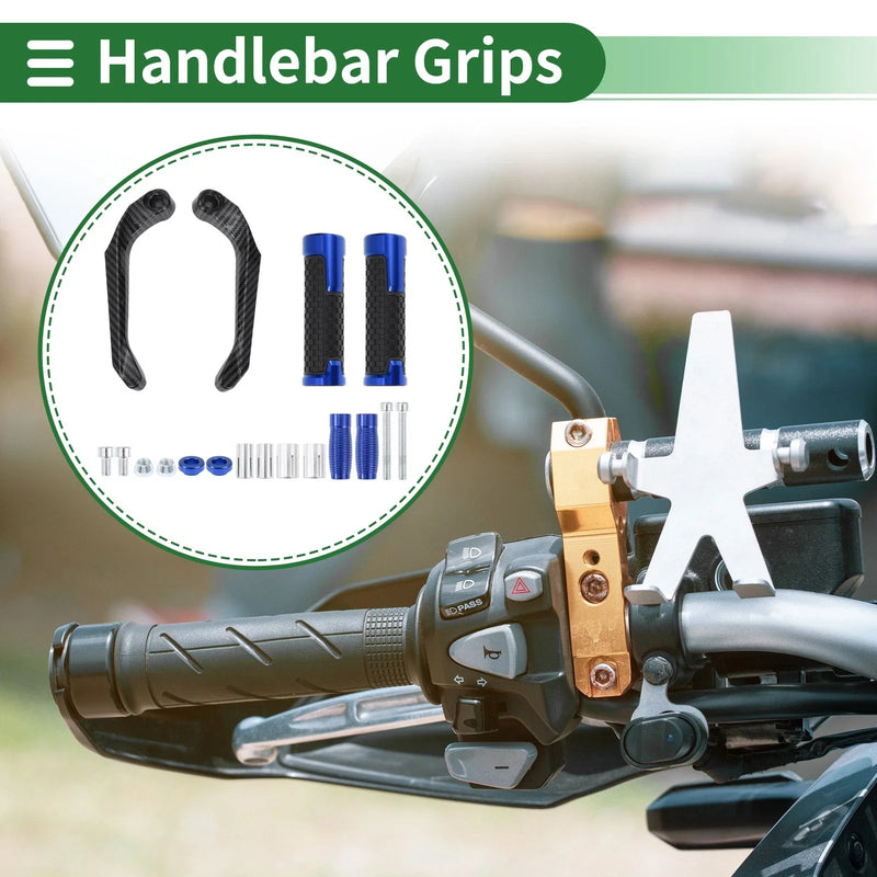 Motorcycle Rubber Blue 7/8 22mm Hand Grips Cover Kit