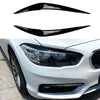 BMW 1 Series Headlight Eyelids Chrome Trim Cover ABS Black (2015–2018)