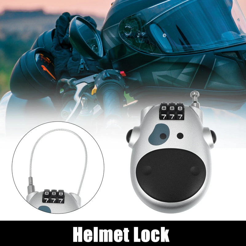 Motorcycle Helmet Lock / Portable / 3-Digit Security Resettable Lock