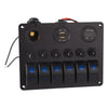 Car Truck Marine Boat 6 Gang LED Rocker Switch Panel