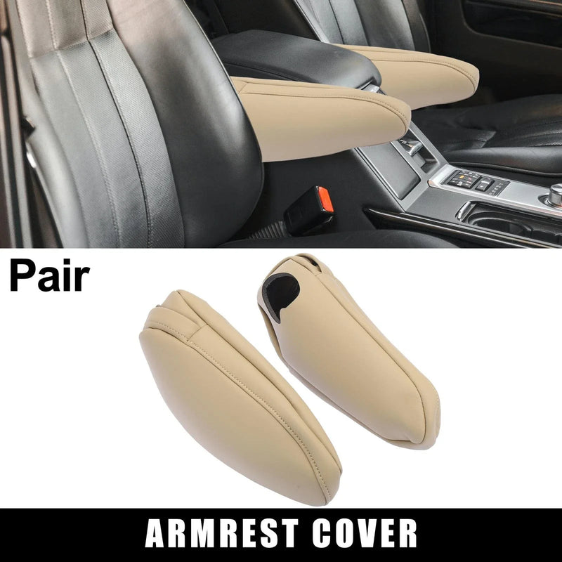Pair Car Seat Armrest Cover Microfiber Leather Beige Toyota Sienna (2011–2018)