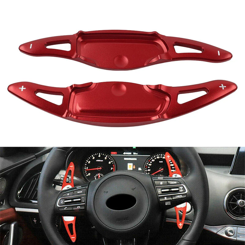 Kia Stinger Red Aluminum Steering Wheel Paddle Shifter Extensions (18-23)