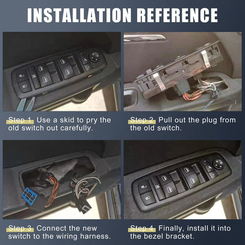 Chevrolet (23427098) - Black Plastic Metal Front Left Door Window Switch