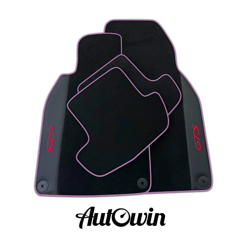 Porsche 911-992 GTS with Leather & Purple Trim Black Floor Mats